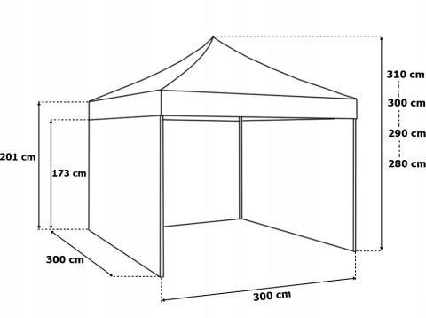 Pawilon handlowy ekspresowy 3x3 m zielony