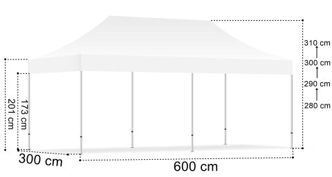 Pawilon handlowy ekspresowy - 3x6 m - zielony