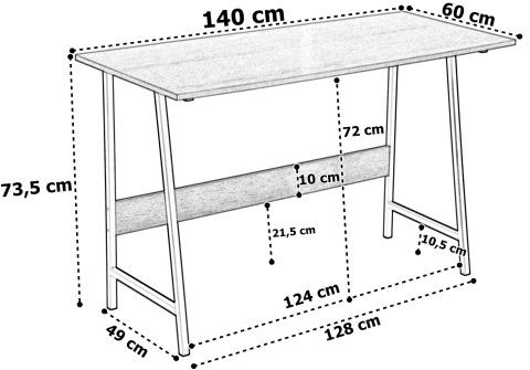 Biurko loftowe komputerowe GRENEN MODERN OAK