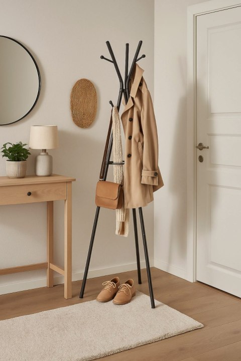 Wieszak stojak podłogowy ERIS czarny