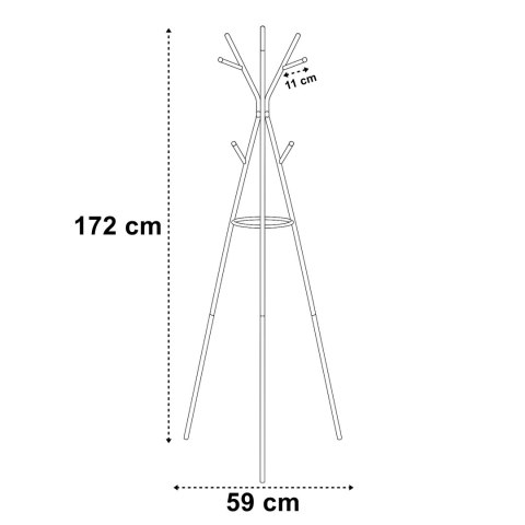 Wieszak stojak podłogowy ERIS czarny