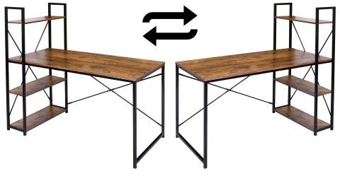 Biurko industrialne loft Trosa Rustic postarzany dąb