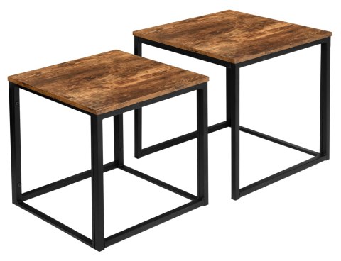 Stoliki kawowe loft PRAVEN RUSTIC postarzany dąb