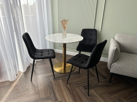 Krzesło welurowe DENVER velvet czarne