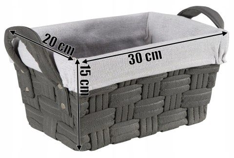 Koszyk pleciony grafitowy LILO 30x20x15 cm Koszyk pleciony grafitowy LILO 30x20x15 cm
