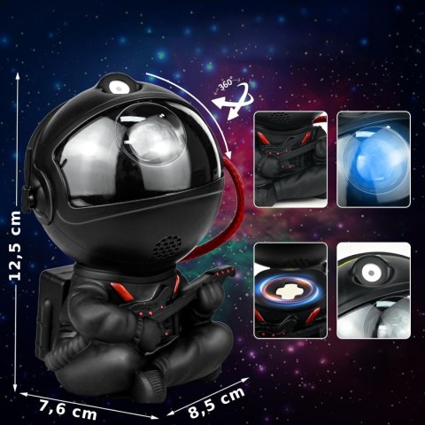 Lampa nocna projektor UNIVERSE astronauta czarny